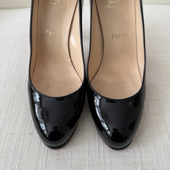 Christian Louboutin New Simple 120 Black Patent Leather Heels - Picture 4 of 15